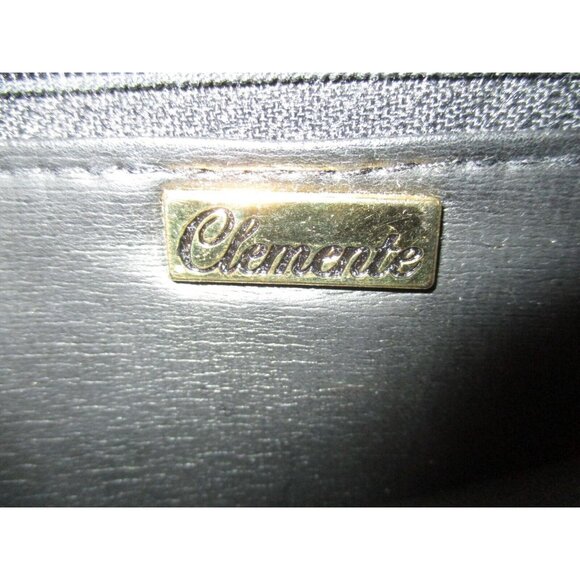 *Clemente Black 2-Way Clutch Retile Patch Accents Envelope Foldover - Picture 4 of 5